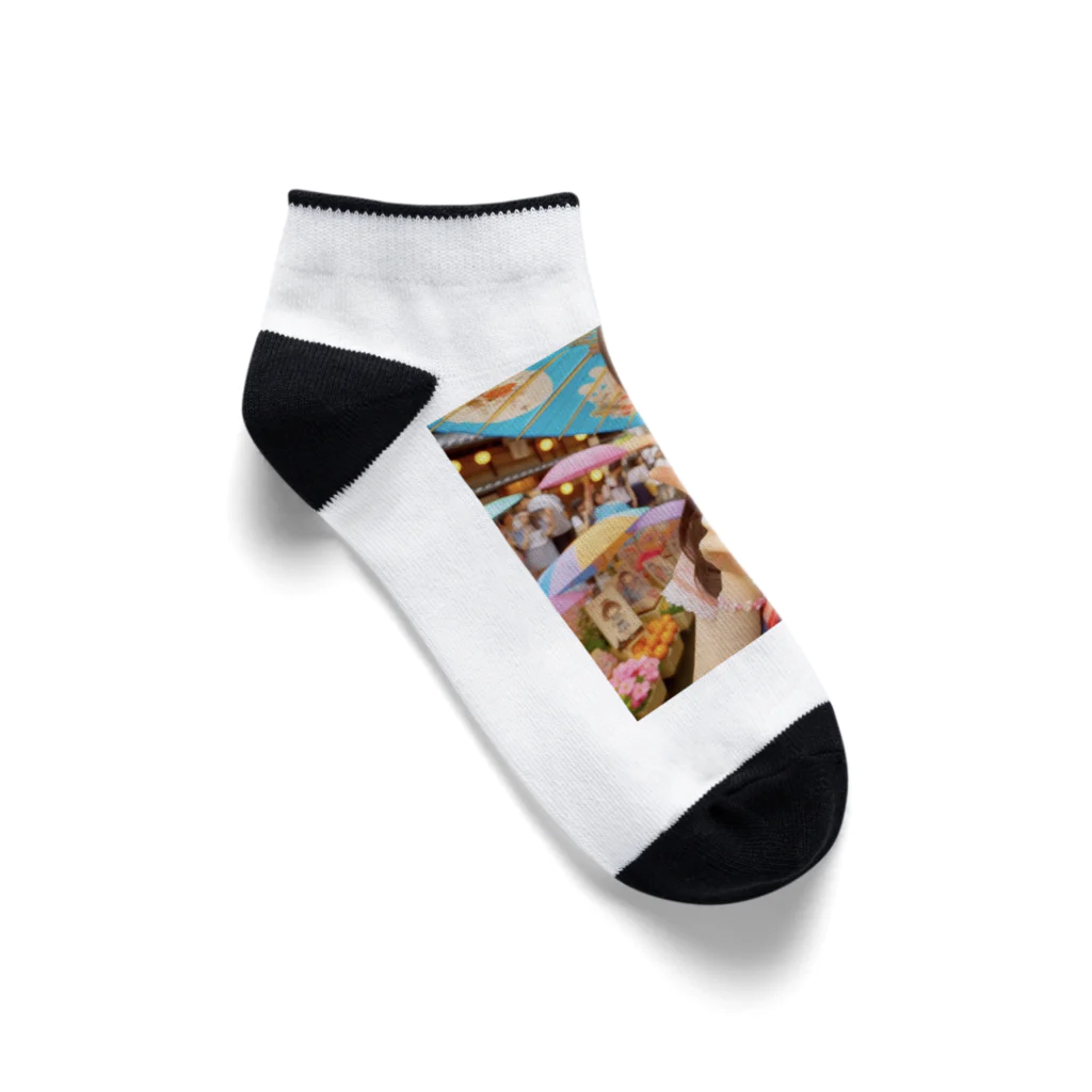 homarengeの和傘の女の子 Ankle Socks