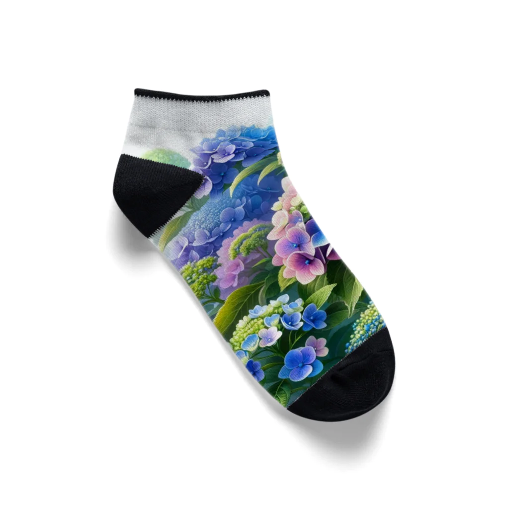 VeiledSageの紫陽花の饗宴 Ankle Socks