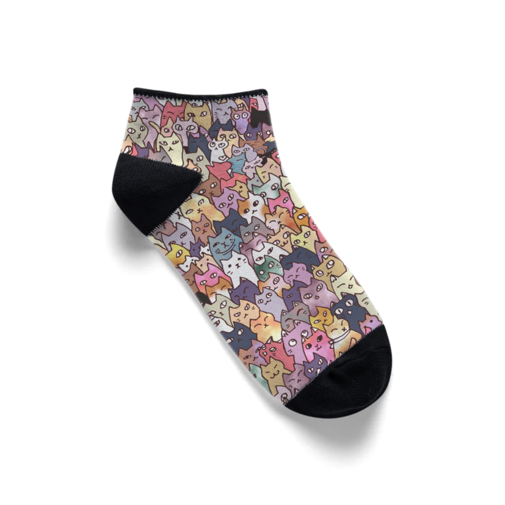 maro's POKER FACEのにゃんこ大集合 Ankle Socks