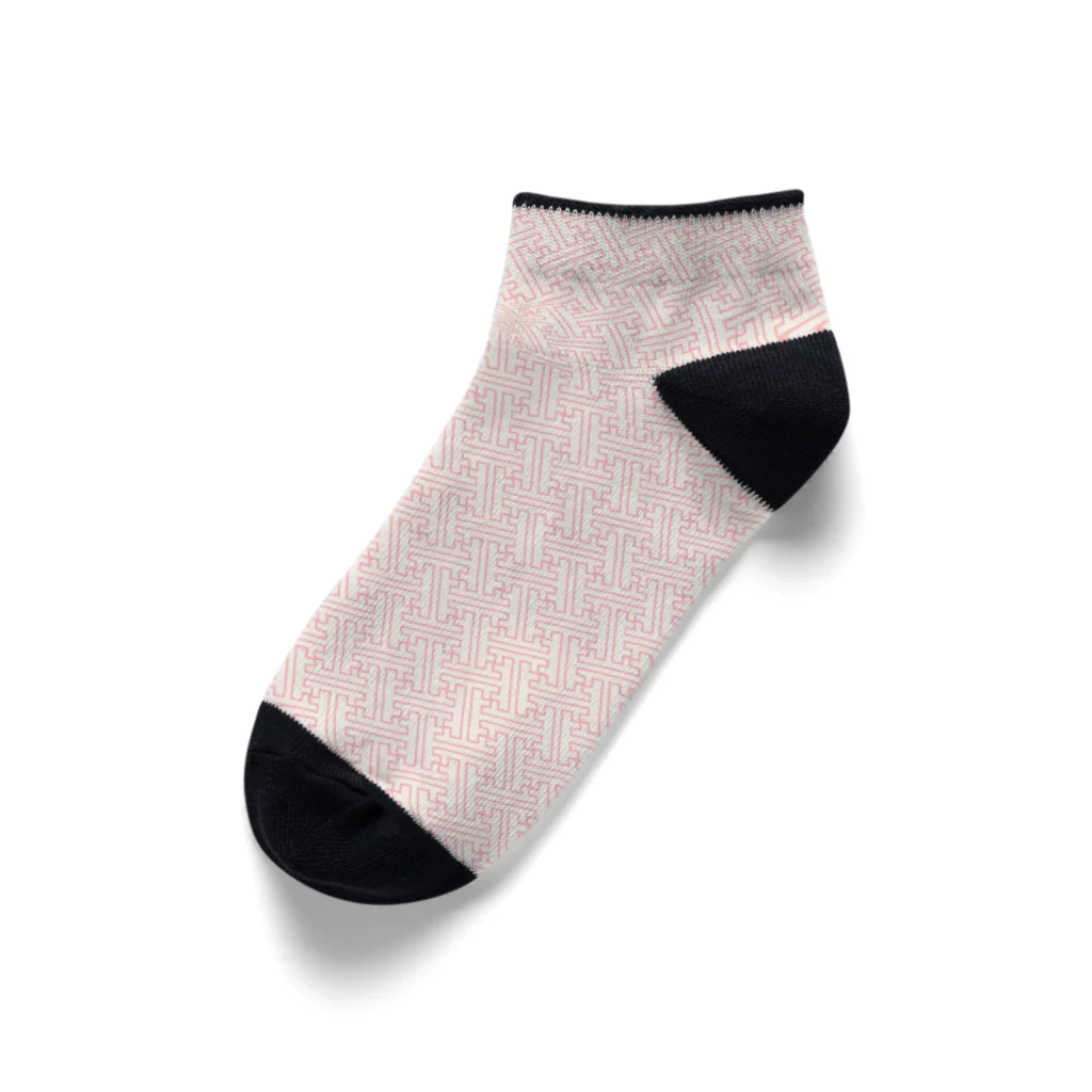 kazeou（風王）のソックス(紗綾形・淡い赤) Ankle Socks