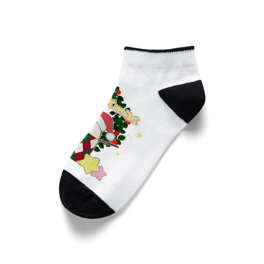 ねこふく茶屋のもちもちねこふく〈クリスマス〉 Ankle Socks