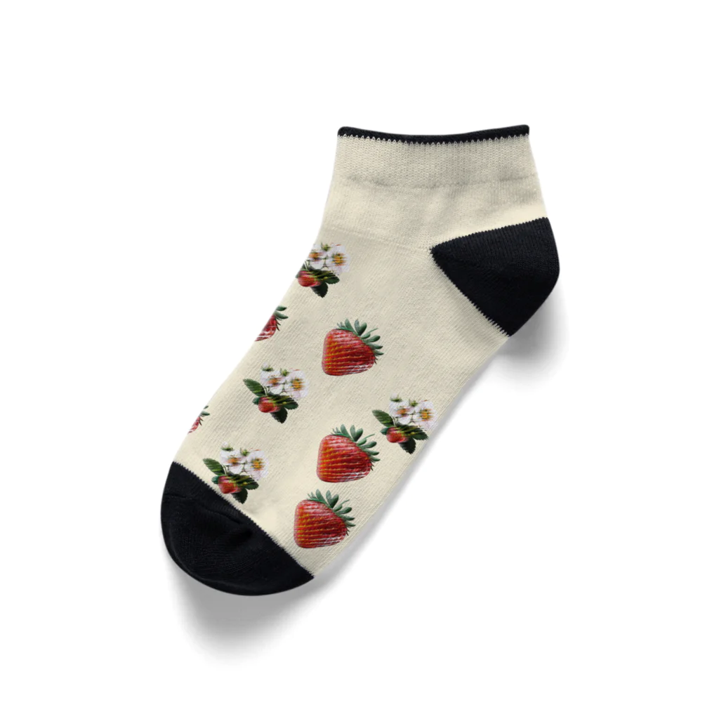 npanpaのんぱんぱ特性　可愛い苺のソックス　(くるぶしタイプ) Ankle Socks