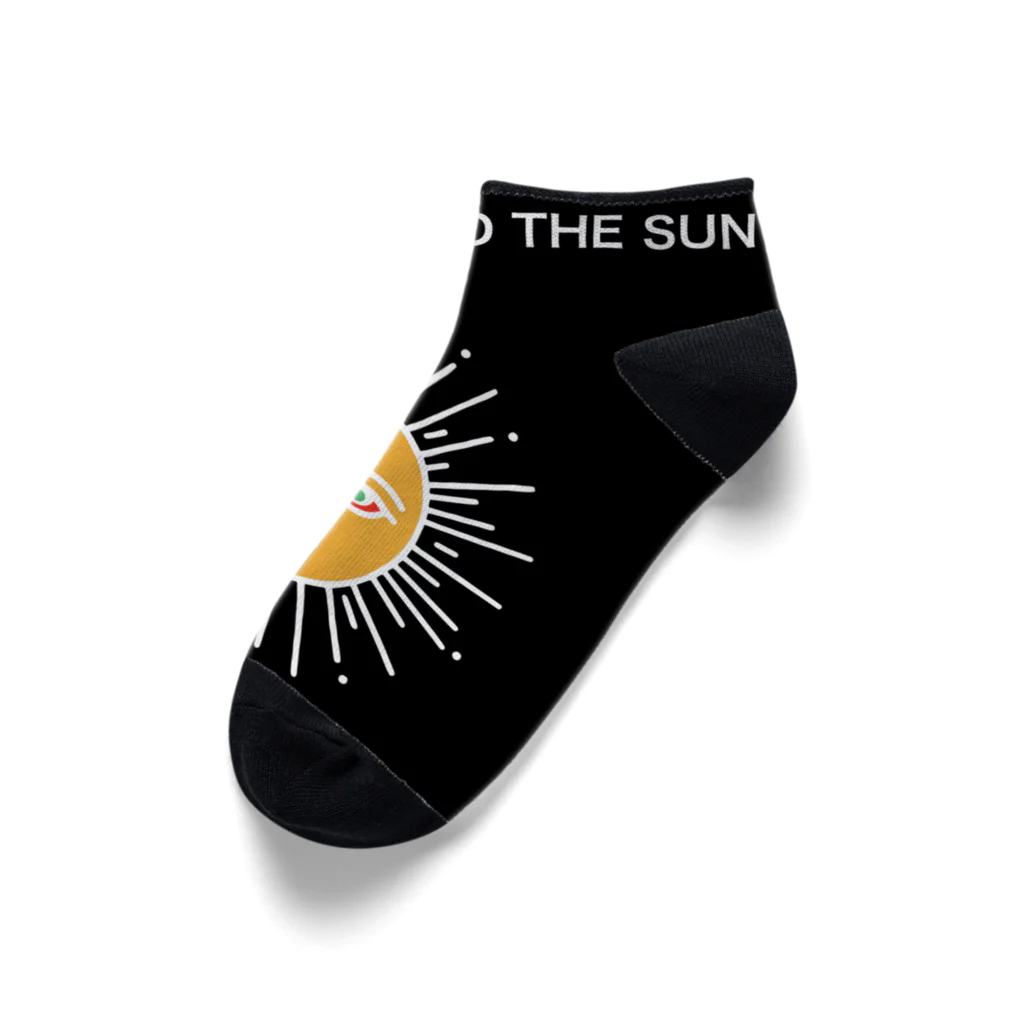 NAMM3 AND THE SUNの南無三の太陽　くるぶしソックス　白輪郭 Ankle Socks