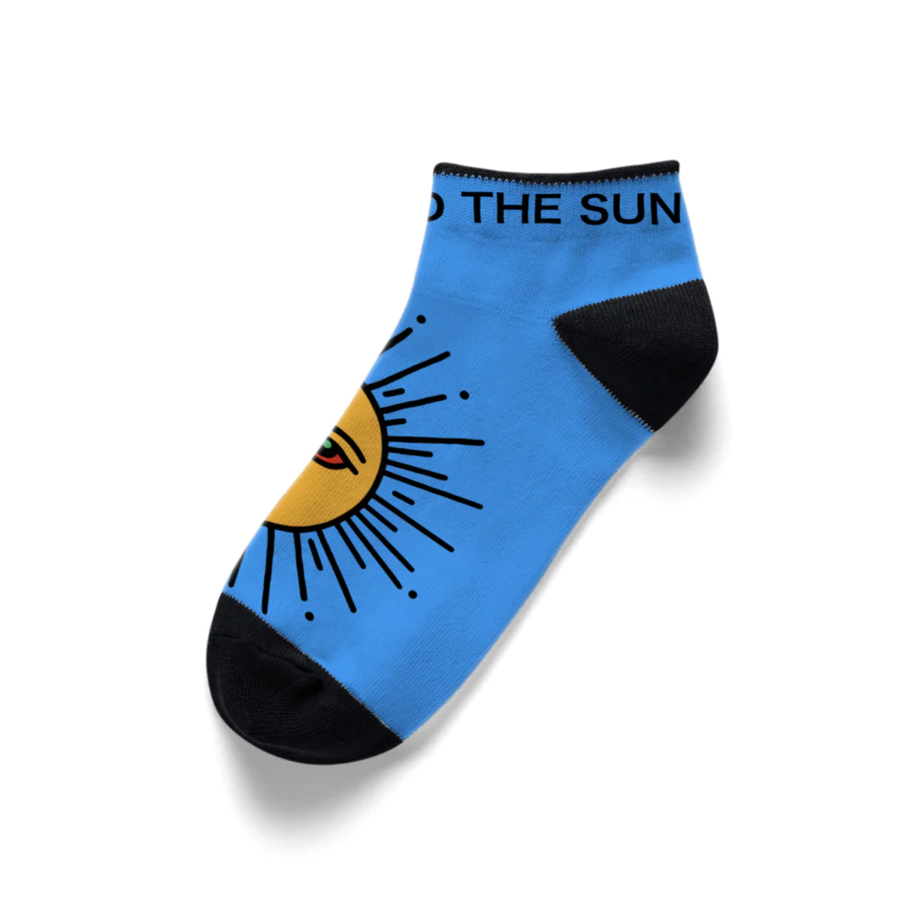 NAMM3 AND THE SUNの南無三の太陽　くるぶしソックス　黒輪郭 Ankle Socks
