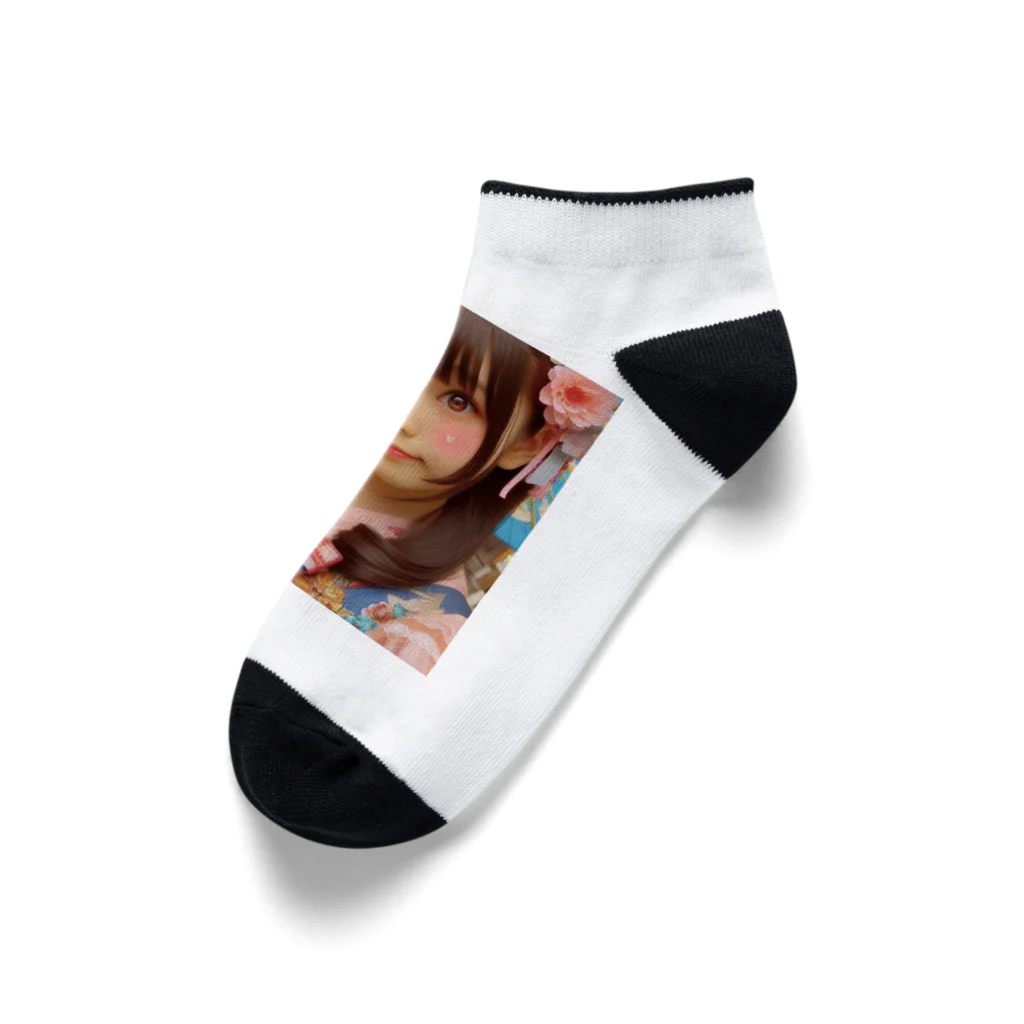 homarengeの和傘の女の子 Ankle Socks