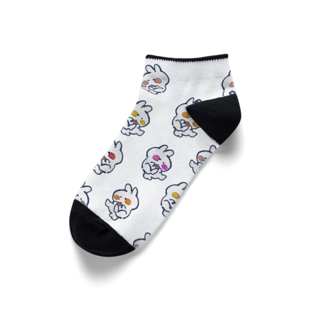 じこまんぞくのからふるほっぺらびっつ Ankle Socks