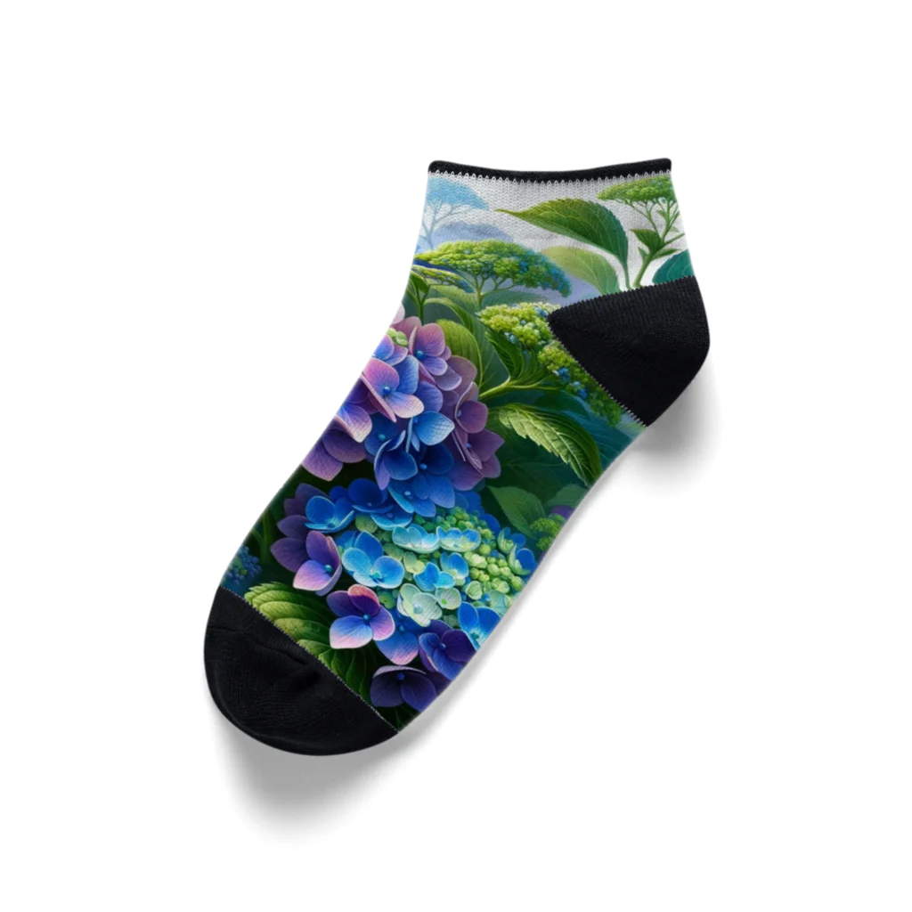 VeiledSageの紫陽花の饗宴 Ankle Socks