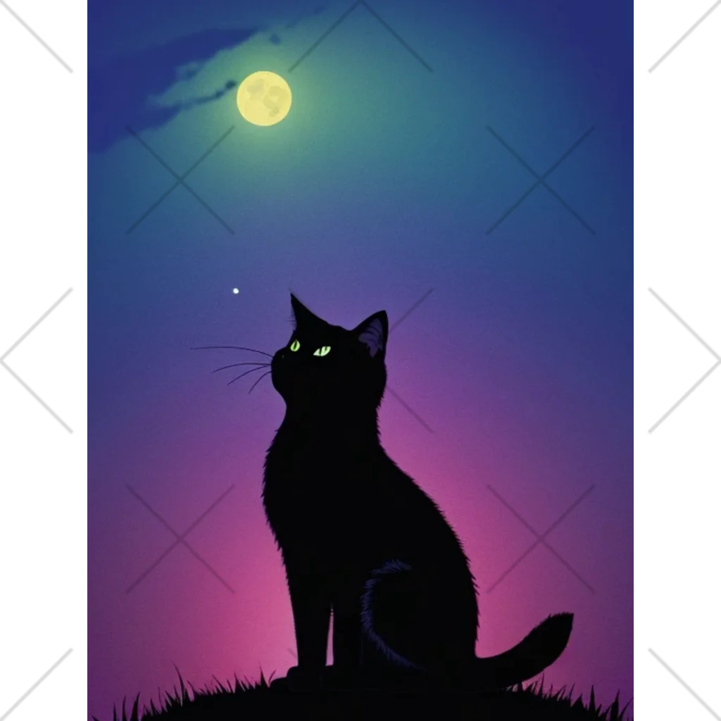 幸運のしっぽの黒猫と不思議な夜 Ankle Socks