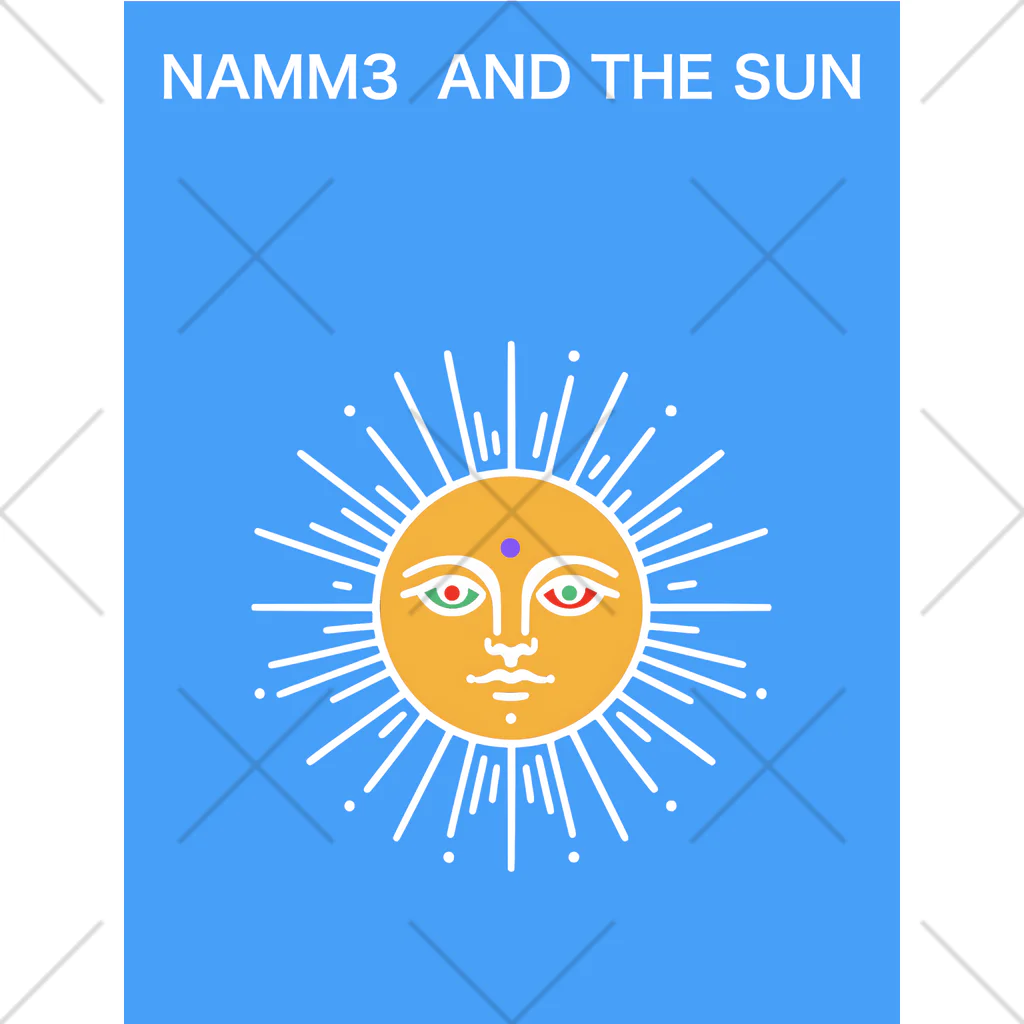 NAMM3 AND THE SUNの南無三の太陽　くるぶしソックス　白輪郭 くるぶしソックス