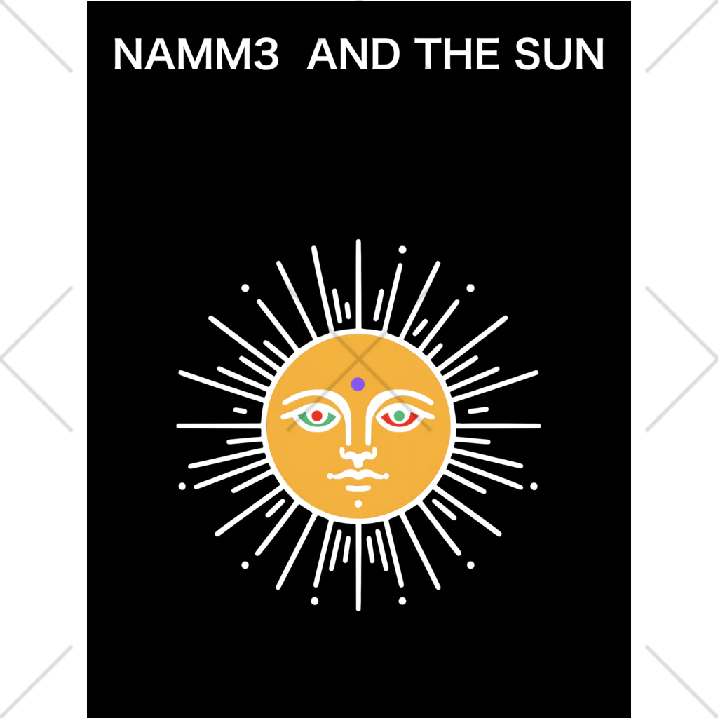 NAMM3 AND THE SUNの南無三の太陽　くるぶしソックス　白輪郭 くるぶしソックス