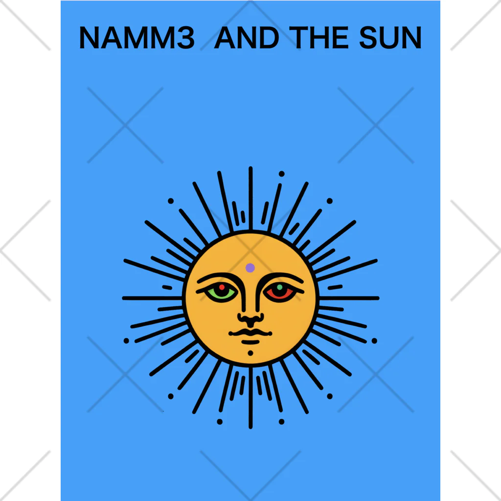 NAMM3 AND THE SUNの南無三の太陽　くるぶしソックス　黒輪郭 くるぶしソックス