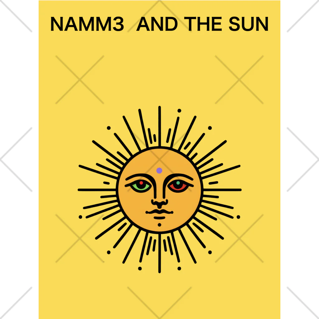 NAMM3 AND THE SUNの南無三の太陽　くるぶしソックス　黒輪郭　黄色 Ankle Socks