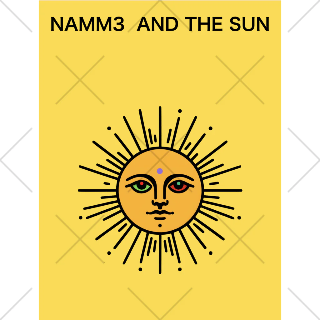 NAMM3 AND THE SUNの南無三の太陽　くるぶしソックス　黒輪郭　黄色 くるぶしソックス