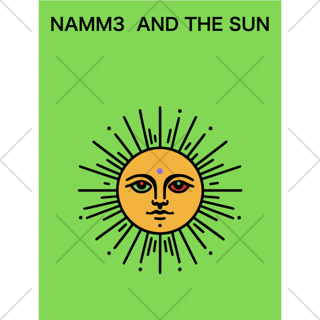 NAMM3 AND THE SUNの南無三の太陽　くるぶしソックス　黒輪郭　黄緑 くるぶしソックス