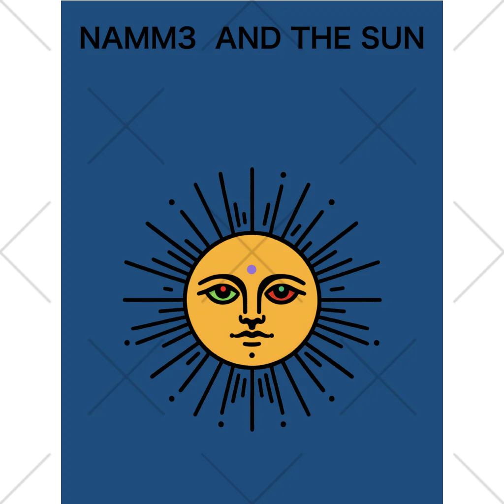 NAMM3 AND THE SUNの南無三の太陽　くるぶしソックス　黒輪郭　青 くるぶしソックス