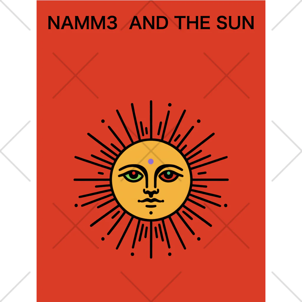 NAMM3 AND THE SUNの南無三の太陽　くるぶしソックス　黒輪郭　赤 くるぶしソックス