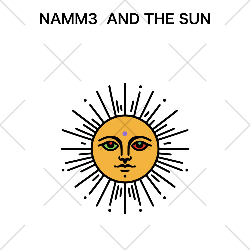 NAMM3 AND THE SUNの南無三の太陽　くるぶしソックス　黒輪郭 白 くるぶしソックス