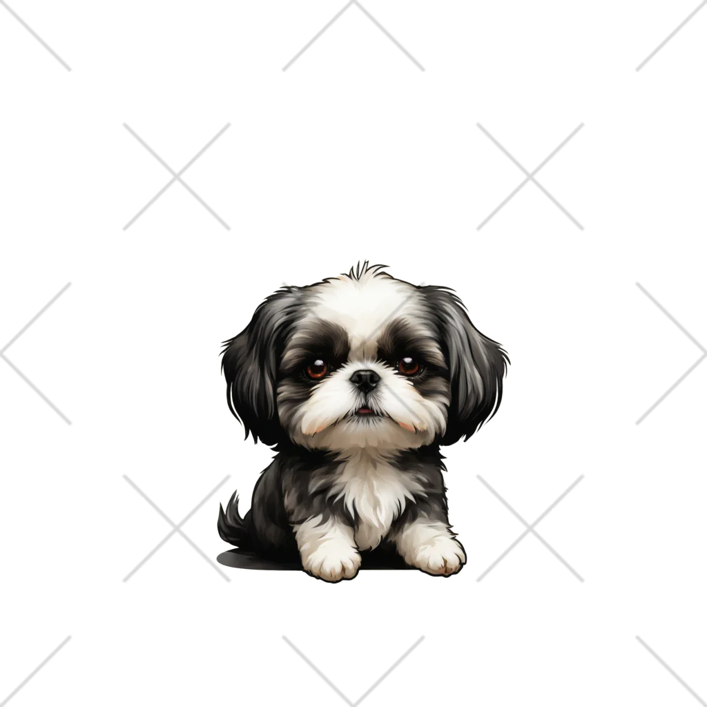 Shih Tzu Fanのシーズー（黒／白） Ankle Socks