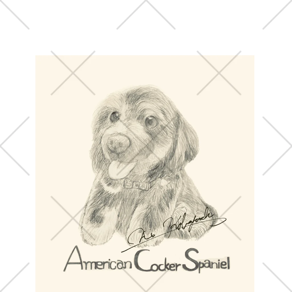 猫と犬のうちの子アート|Kobayashi AiのAmerican Cacher Spaniel | アメリカンコッカースパニエル もふもふ犬シリーズシリーズ　ROYくん Ankle Socks