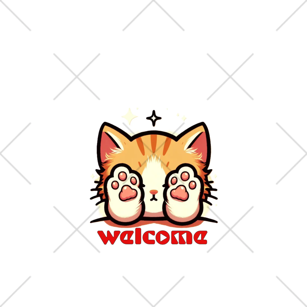 kk-welcomeの肉球で目隠し猫ちゃん くるぶしソックス