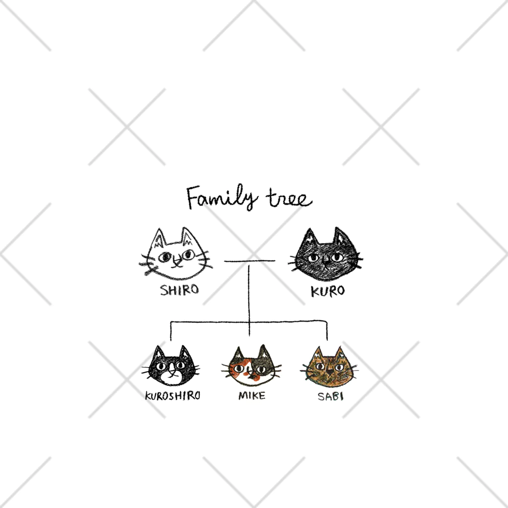 のぐちさきのfamily tree -にゃんこの家系図- Ankle Socks