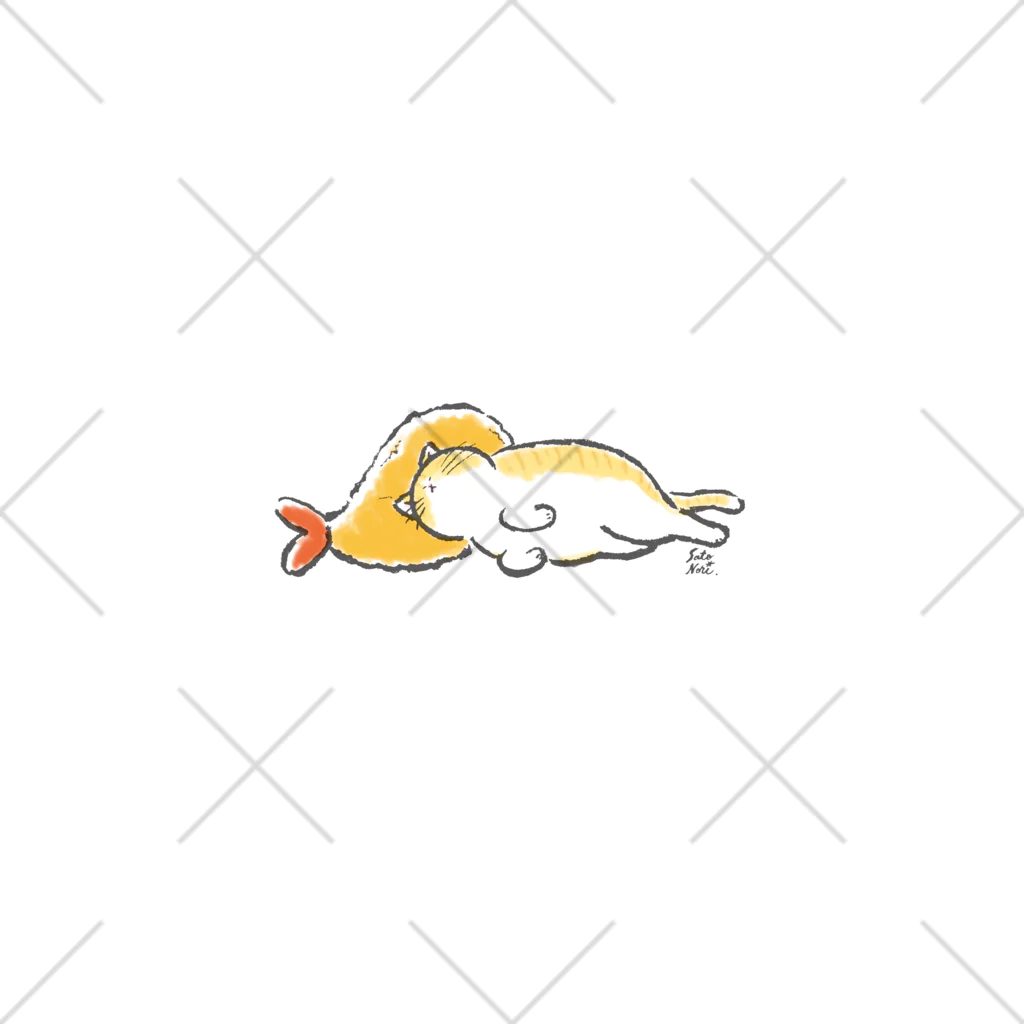 サトウノリコ*のピスピスゆーて寝るネコ【茶白】 くるぶしソックス