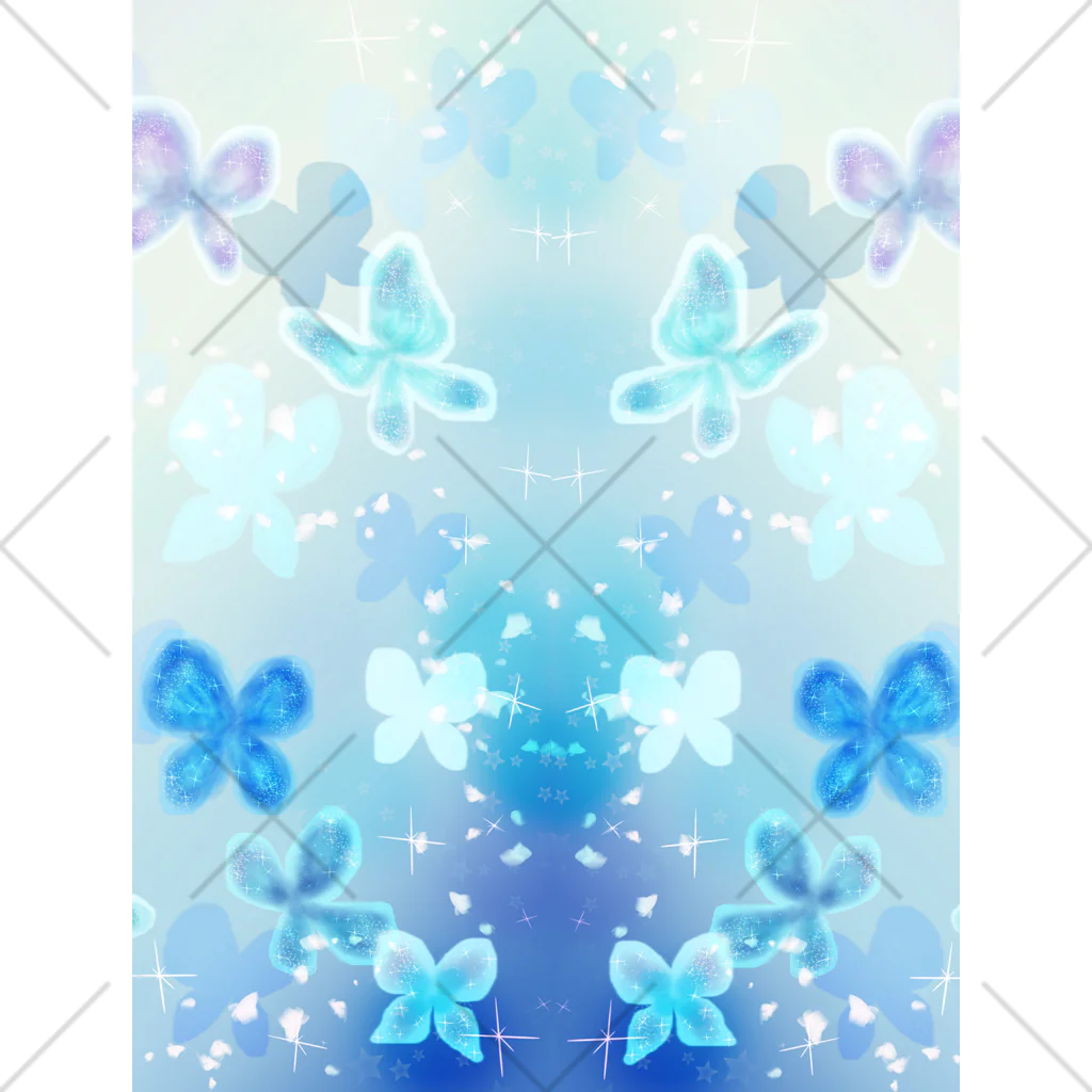ヤママユ(ヤママユ・ペンギイナ)の青い蝶は夢のうたかた。ー鏡うつしー Ankle Socks