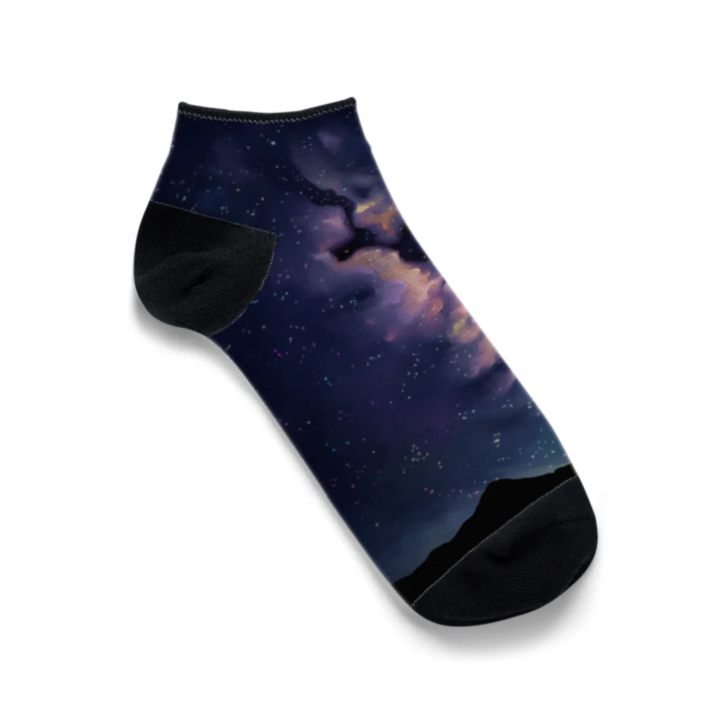 ari designの夜空星空(イラスト・修正版) Ankle Socks