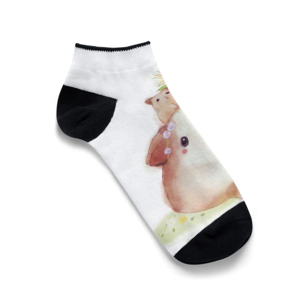 鼠兎はむ🐹のもるはむの休日 Ankle Socks