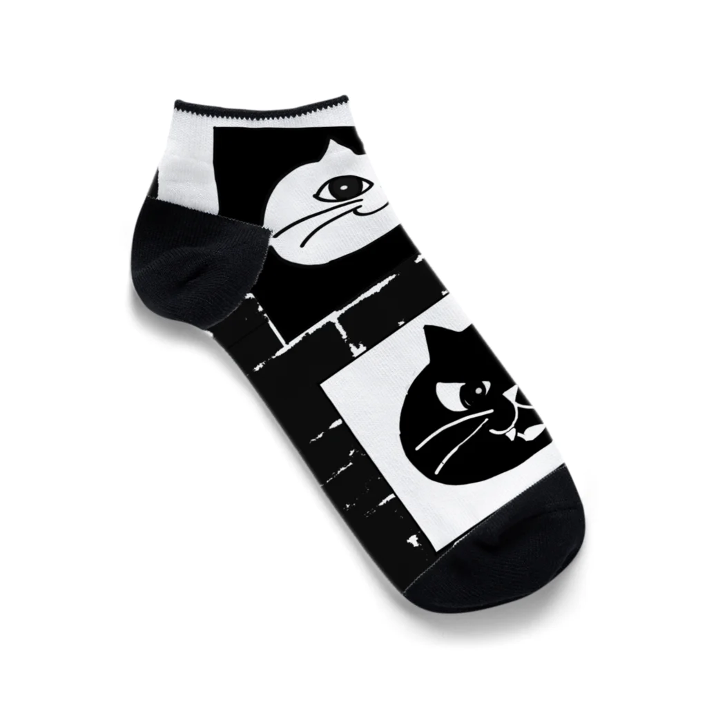 khakie shopの白まる　黒まる Ankle Socks