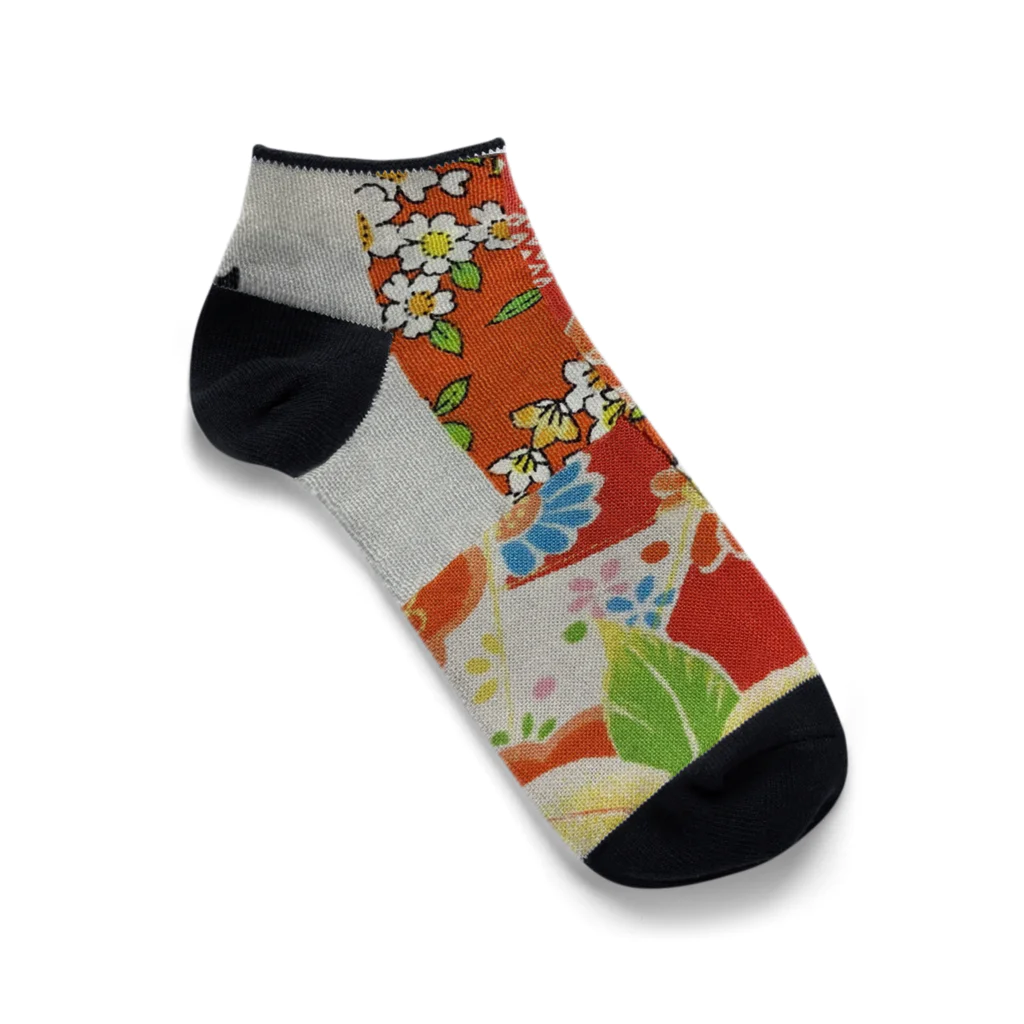 inakaen  いなか園の古布のかけら Ankle Socks