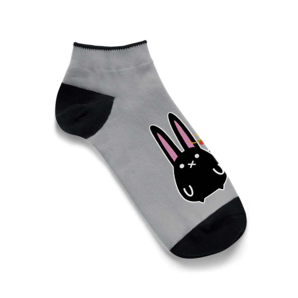 MST@twins lapin うさまろ ぴかまろの黒くて丸っこい双子うさぎtwinslapin くるぶしソックス