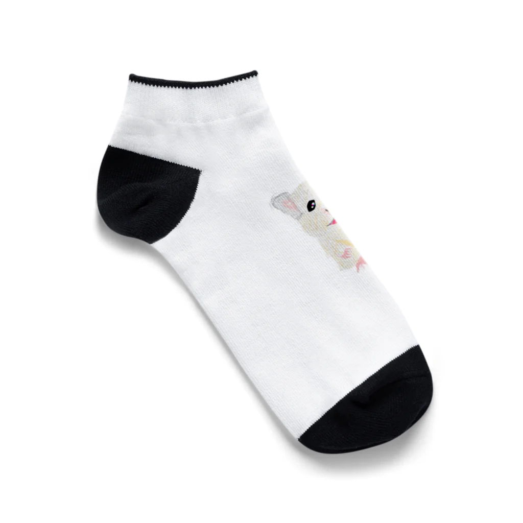 糖尿病 with animalsのインスリンポンプをつけてるキンクマハムスター Ankle Socks