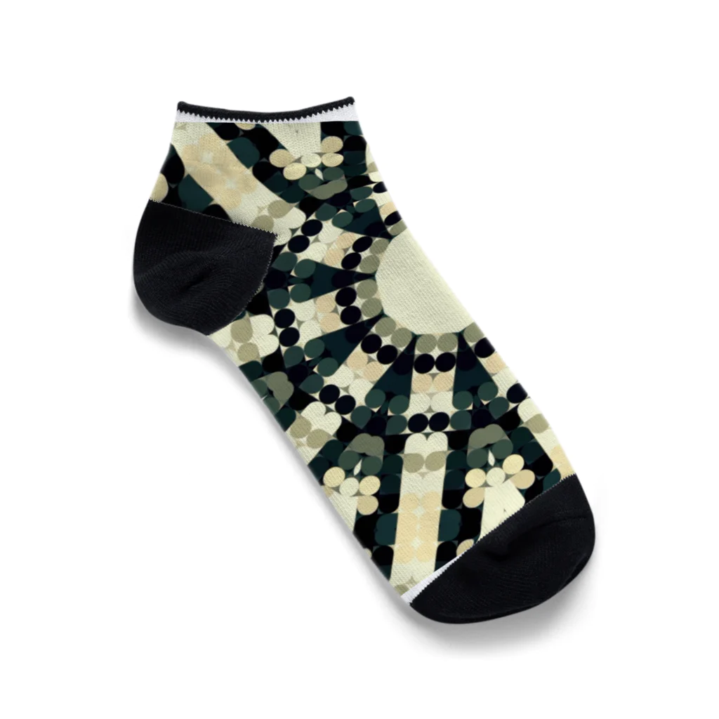 after the rainのKaleidoscope dot olive  Ankle Socks