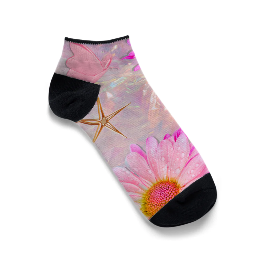 @supika_chan1の波紋に浮かぶ花 Ankle Socks