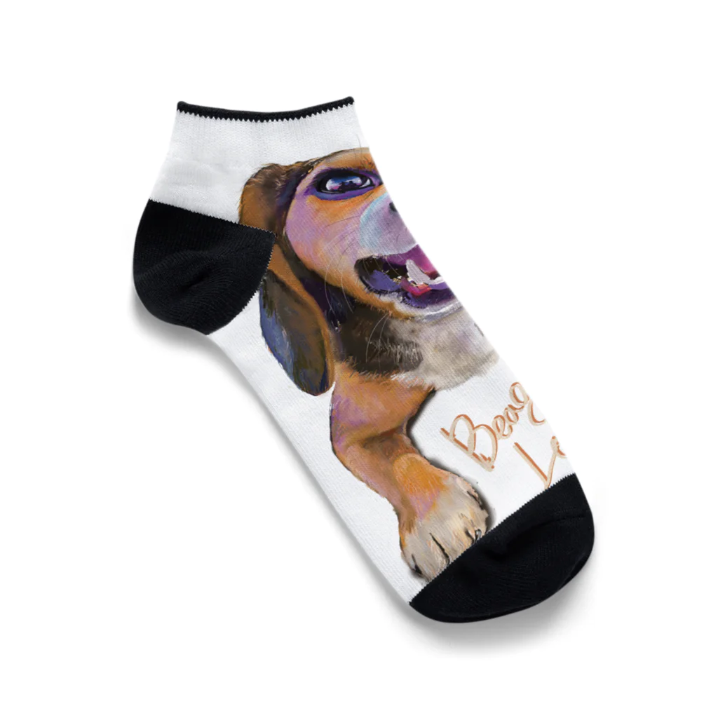 ビーグル大好きのビーグル犬LOVE Ankle Socks