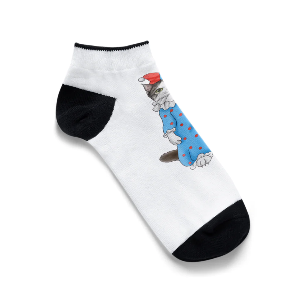 Ａｔｅｌｉｅｒ　Ｈｅｕｒｅｕｘのサーカスにゃんこ　風船ピエロ Ankle Socks