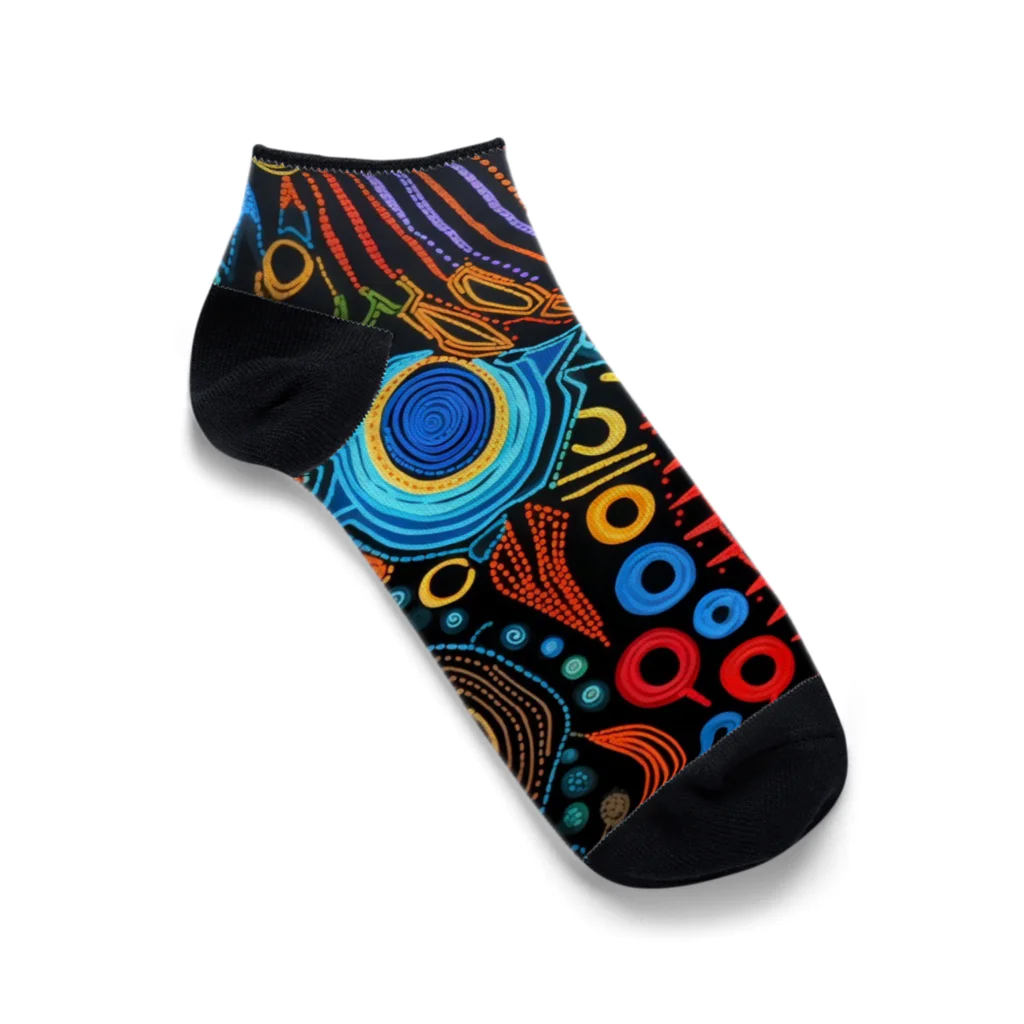 Erika_ArtistryのPsychede Calico #1 Ankle Socks