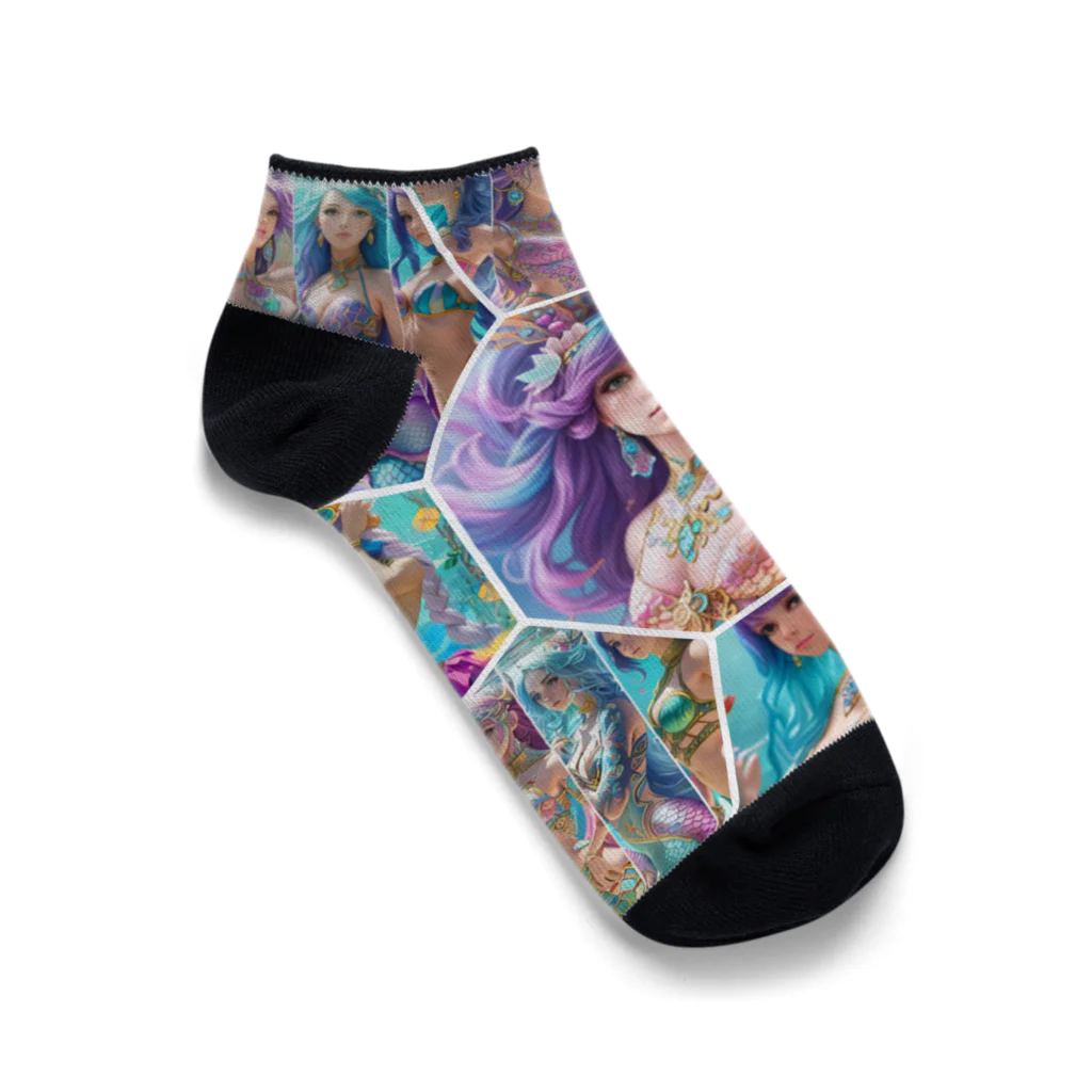 💖宇宙整体♪🌈♪こころからだチャンネル♪💖の mermaid  LARA 曼荼羅 Ankle Socks