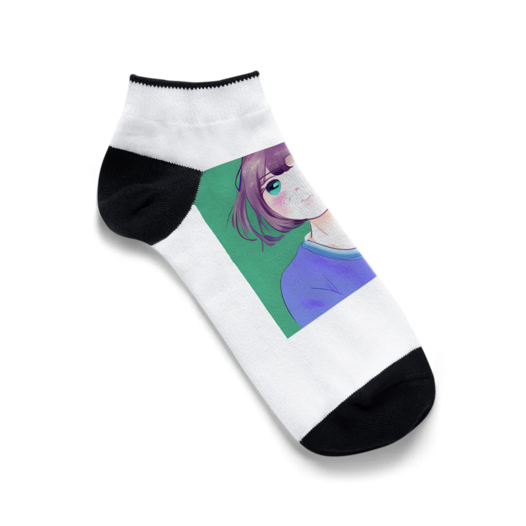 アート・ウィズ・スタイルのかわいい女性 Ankle Socks