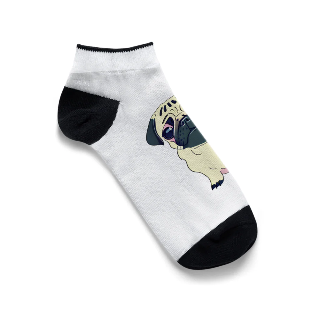 Aeglifeの愛らしいパグ君 Ankle Socks