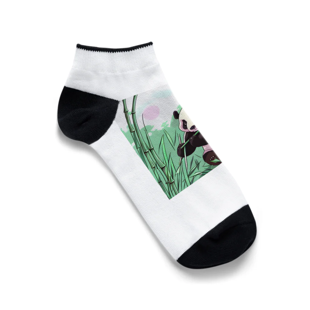 釜玉うどんの竹林のパンダ Ankle Socks