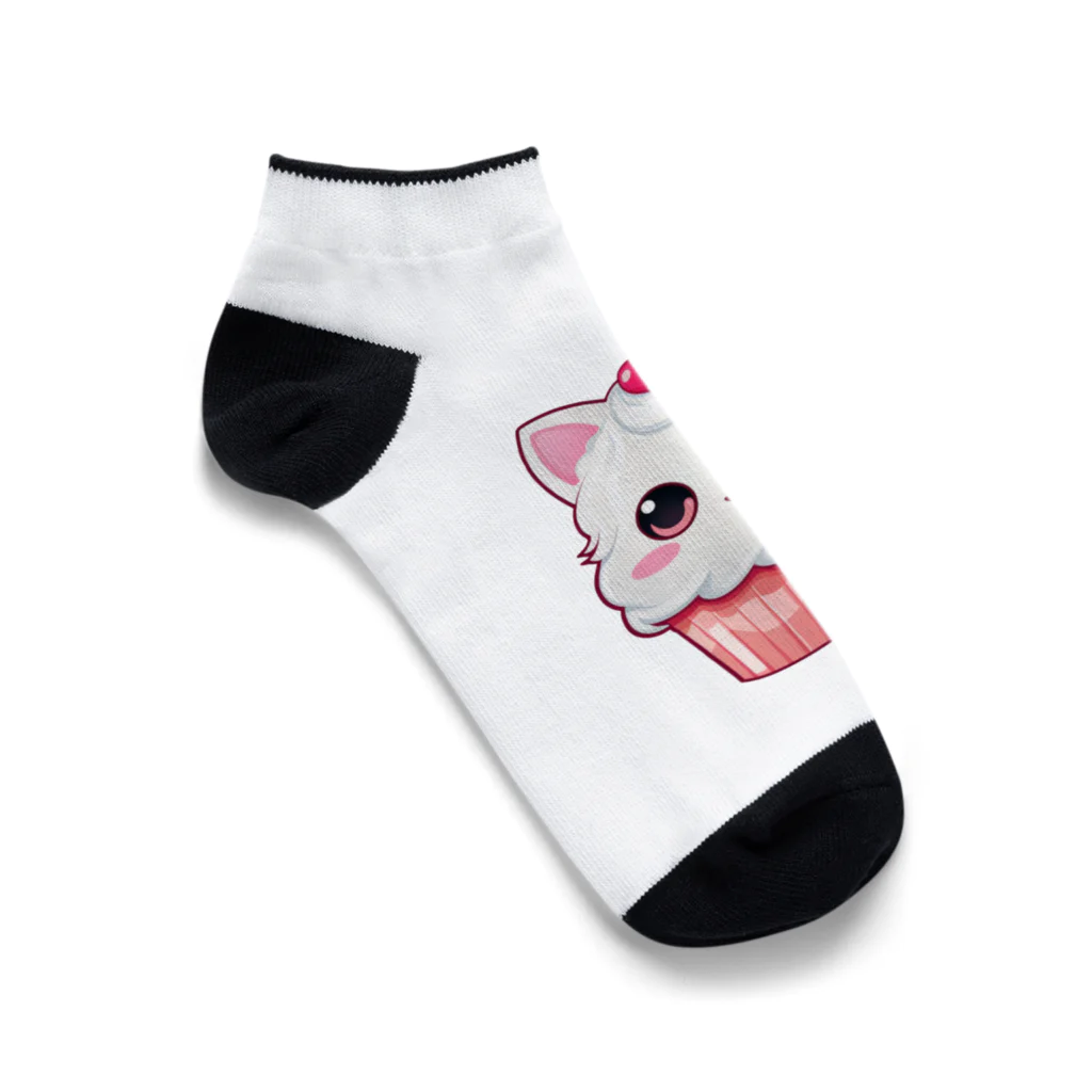 Vasetti_pressのカップケーキの猫ちゃん Ankle Socks