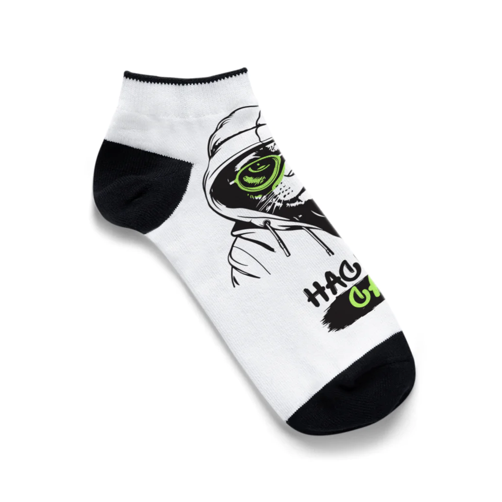 geshicoのcat ハッカー　 Ankle Socks