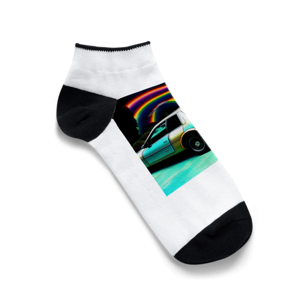 udominの虹色の車 Ankle Socks