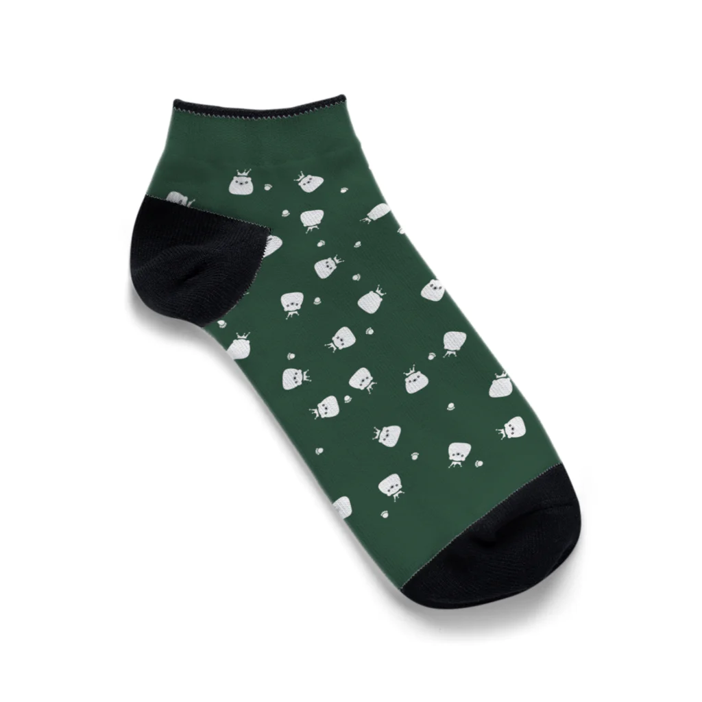 shop_hightonaammiのいっぱいしろくまくん[ディープグリーン] Ankle Socks