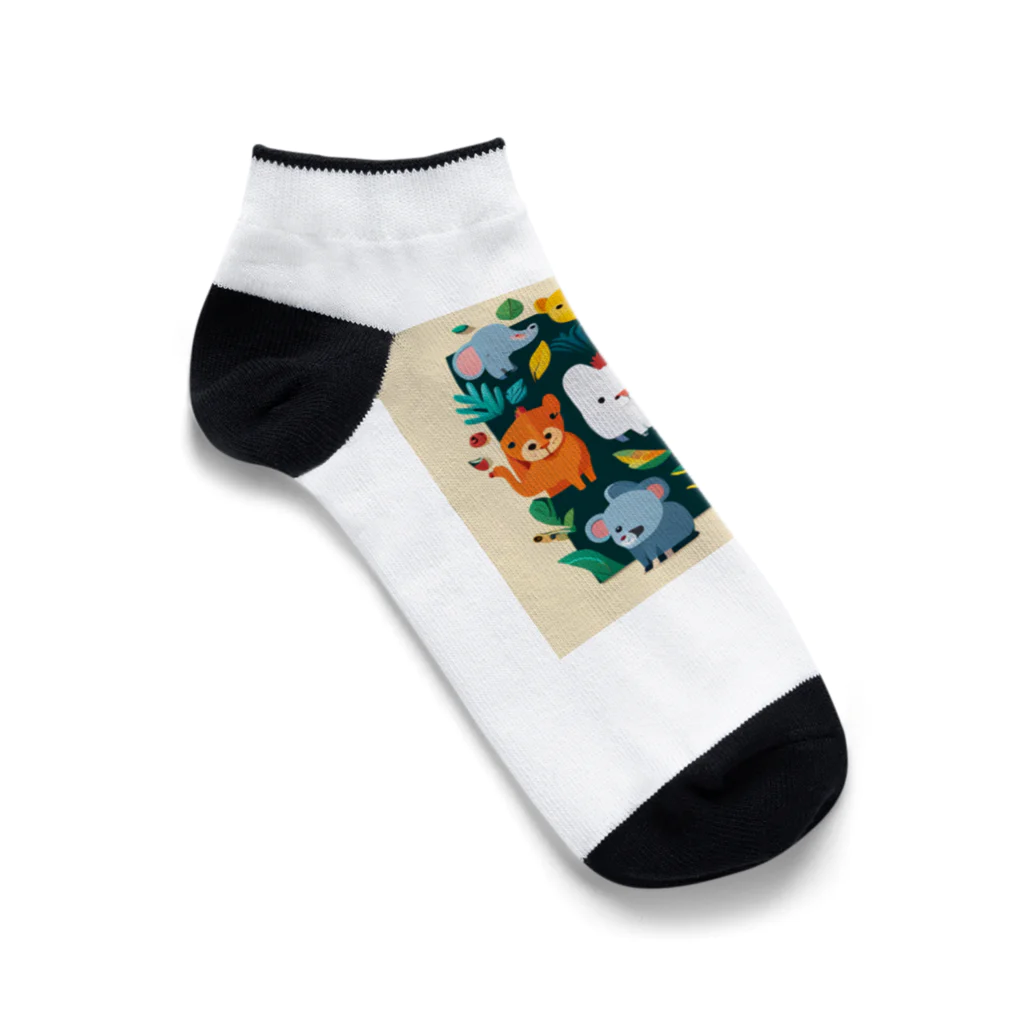 itacyoko(AIイラスト屋)の動物の楽園 Ankle Socks