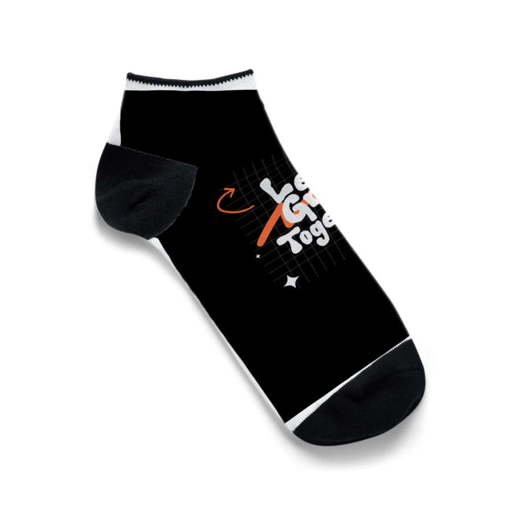 yusaki55maikingのアブストラクトタイポグラフィ Tシャツ Ankle Socks