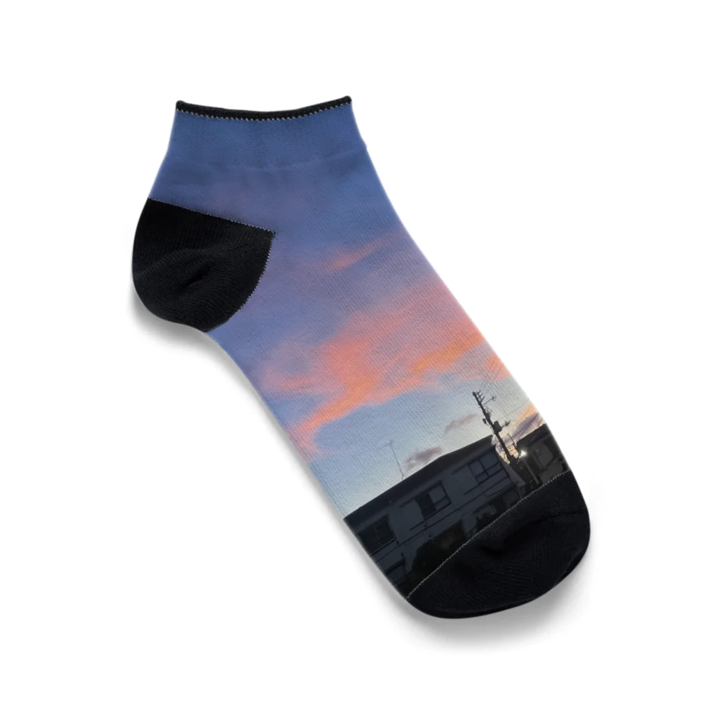 マツリのフォトショップの夕闇と夜空 Ankle Socks