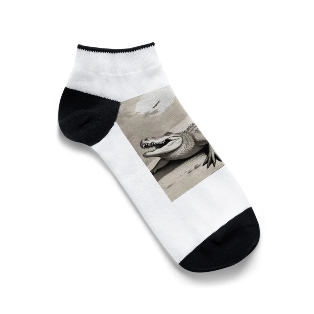 okaokaのジャングルのワニ Ankle Socks